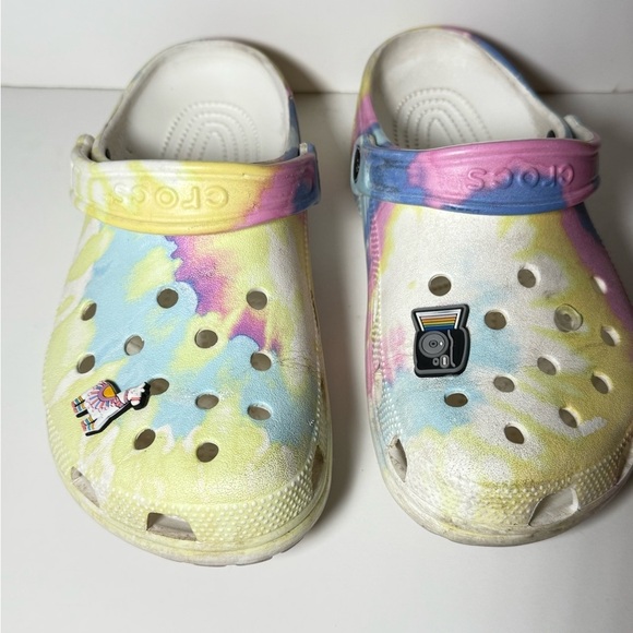 CROCS Women's Sandals in Pastel Yellow, Pink, and Blue - Picture 3 of 7